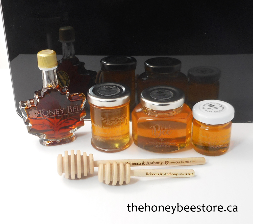 We offer Wedding or any other Special occasion Honey Favors: Natural  unpasteurized Canadian honey in 30g, 40g, 60g or 140g jars with a gold,  silver or white cap and pre-designed or custom